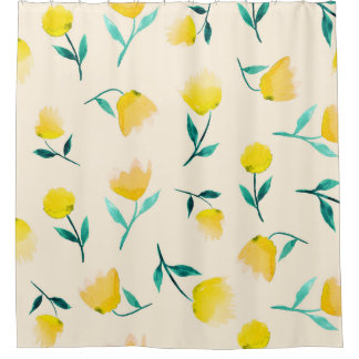 Rideaux De Douche Aquarelle Abstrait Motif de pivoine florale