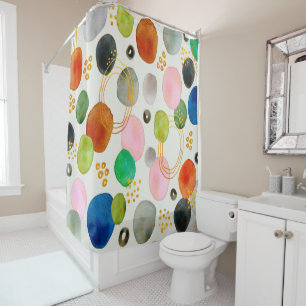 Rideaux De Douche Aquarelle Abstraite Gold Parties scintillant Art