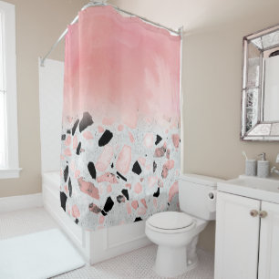 Rideaux De Douche Aquarelle abstraite moderne et design en marbre