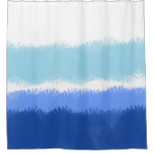 Rideaux De Douche Aquarelle Abstraite moderne tons bleus (Devant)