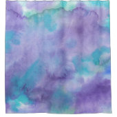 Rideaux De Douche Aquarelle Abstraite violet violet violet vert Turq (Devant)