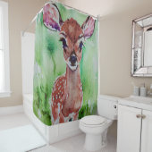 Rideaux De Douche aquarelle bébé fae (En situation)