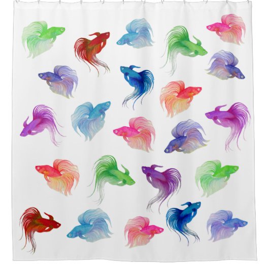 Rideaux De Douche Aquarelle Betta Fish (Devant)