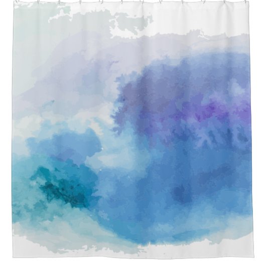 Rideaux De Douche Aquarelle bleu-bleu violet (Devant)