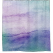 Rideaux De Douche Aquarelle bleu violet Abstrait (Devant)