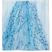 Rideaux De Douche Aquarelle bleue et oeuvre Pastel (Devant)