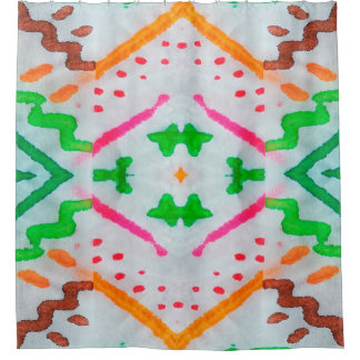 Rideaux De Douche Aquarelle Boho Decor. Boho Blue Pillow. Aquarelle