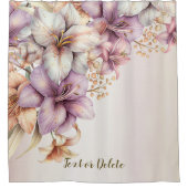 Rideaux De Douche Aquarelle Boho Rose Fleurs Élégante Et Élégante (Devant)