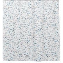 Aquarelle botanique gris bleu feuilles sur blanc