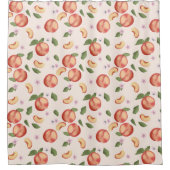 Rideaux De Douche Aquarelle botanique Pêches et fleurs (Devant)