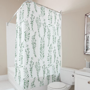 Rideaux De Douche Aquarelle botanique Verdure Feuille