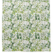 Rideaux De Douche Aquarelle Botanique Vert feuilles (Devant)