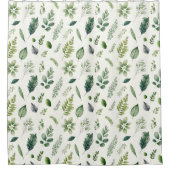 Rideaux De Douche Aquarelle botanique verte Eucalyptus Fern (Devant)