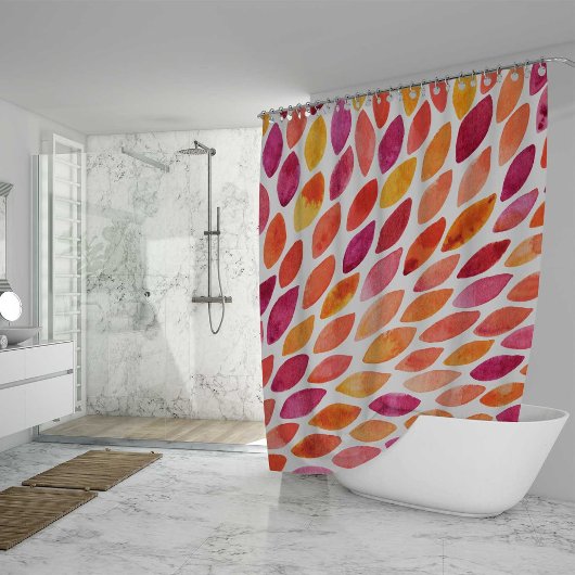 Rideaux De Douche Aquarelle brosse a éclaté jaune et orange