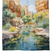 Rideaux De Douche Aquarelle Canyon Oasis (Devant)