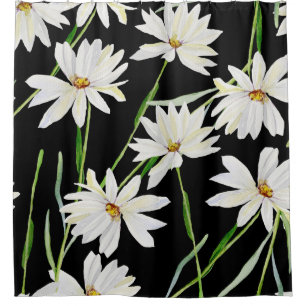 Rideaux De Douche Aquarelle Chamomile : Impression botanique