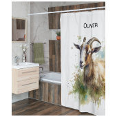 Rideaux De Douche Aquarelle Chèvre de ferme, sur mesure