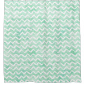 Rideaux De Douche Aquarelle Chic Mint Chevron Stripes (Devant)