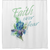 Rideaux De Douche Aquarelle chrétienne pour femmes : La foi au-dessu (Devant)