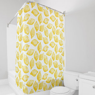 Rideaux De Douche Aquarelle Citron Motif