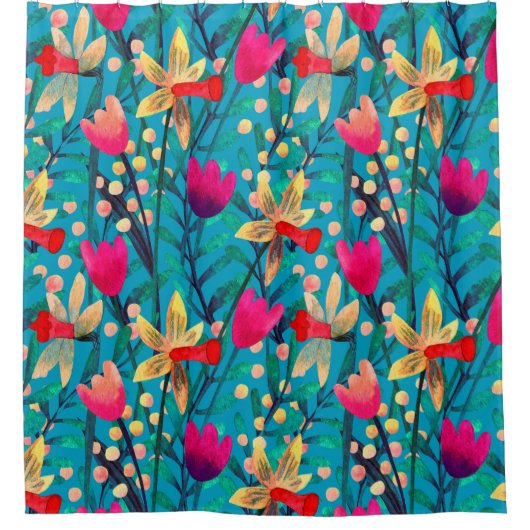 Rideaux De Douche Aquarelle claire et transparente motif avec belle (Devant)