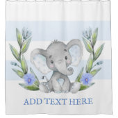 Rideaux De Douche Aquarelle Cute Elephant Vert Personnalisé (Devant)