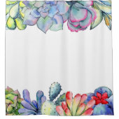 Rideaux De Douche Aquarelle de cactus succulent (Devant)