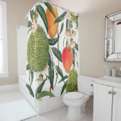 Rideaux De Douche Aquarelle de durian tropical, motif de mangue. (En situation)