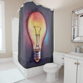 Rideaux De Douche Aquarelle de l'ampoule légère peinture, ampoule (En situation)