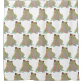 Rideaux De Douche Aquarelle de l'animal mignon Grenouille verte (Devant)