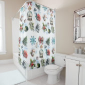 Rideaux De Douche Aquarelle de Noël (En situation)