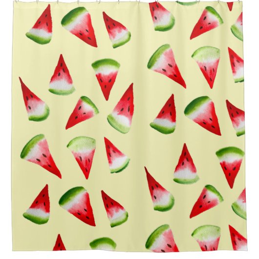 Rideaux De Douche Aquarelle de pastèque fruit mignon (Devant)