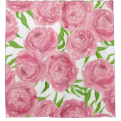 Rideaux De Douche Aquarelle de pivoines roses (Devant)