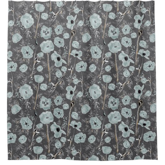 Rideaux De Douche Aquarelle de Poppies (Devant)