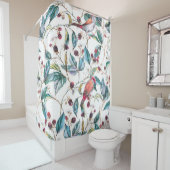 Rideaux De Douche Aquarelle dessinée à la main motif sans couture av (En situation)