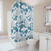 Rideaux De Douche Aquarelle d'hydrangée blanche (En situation)