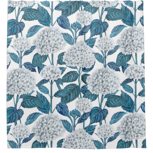 Rideaux De Douche Aquarelle d'hydrangée blanche (Devant)