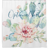 Rideaux De Douche Aquarelle douce Pastel Blooming Cactus (Devant)