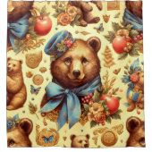 Rideaux De Douche Aquarelle d'ours Vintage (Devant)