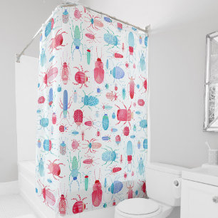 Rideaux De Douche Aquarelle du scarabée