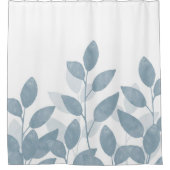 Rideaux De Douche Aquarelle en ardoise douce Feuilles (Devant)