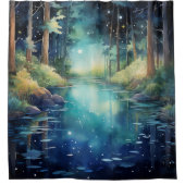 Rideaux De Douche Aquarelle Enchanted Forest Lake (Devant)