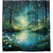 Rideaux De Douche Aquarelle Enchanted Forest Lake (Devant)