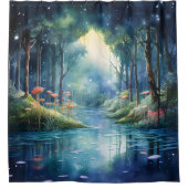 Rideaux De Douche Aquarelle Enchanted Forest Lake (Devant)