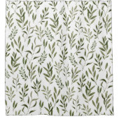 Rideaux De Douche Aquarelle Eucalyptus Motif Feuille  (Devant)