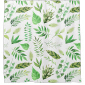 Rideaux De Douche Aquarelle Feuille verdure | (Devant)