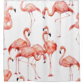 Rideaux De Douche Aquarelle flamingo sans couture motif. Peint à la (Devant)