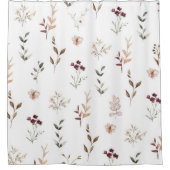 Rideaux De Douche Aquarelle Fleur sauvage Botanique Floral (Devant)