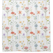 Rideaux De Douche Aquarelle Fleur sauvage motif floral (Devant)
