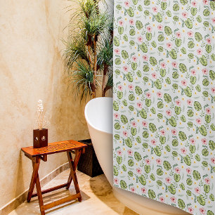 Rideaux De Douche Aquarelle fleurie rose jaune élégant